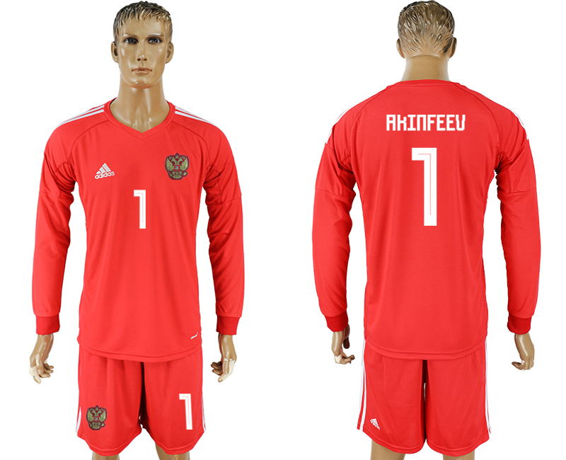 Maillot de foot RUSSIA LONG SLEEVE SUIT #1 AKINFEEV  2018 FIFA W